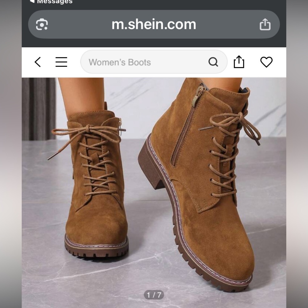 SHEIN EUC Brown Suede Ankle Boots - Picture 3 of 15